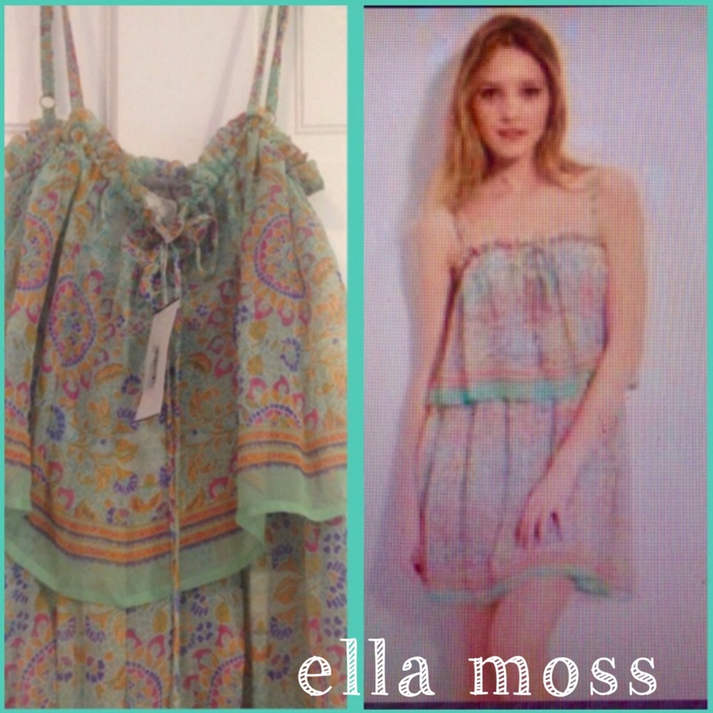 Ella Moss Print Chiffon Sundress,XS, NWT